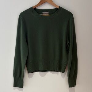 J.Crew Cashmere shrunken crewneck sweater in green.
